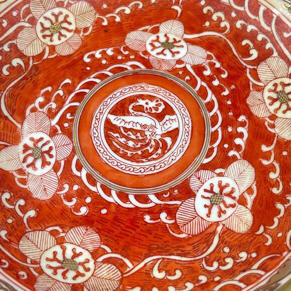 Vintage Japanese ACF Floral Phoenix Design 8 Porcelain Hand Painted in Hong Kon - Picture 3 of 11